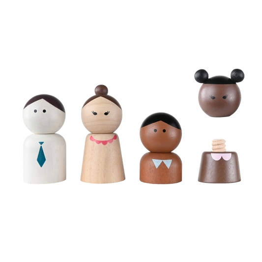 Wooden screw is a great tool for developing essential fine motor skill. The smooth texture of solid rubber wood in colourful finishes.