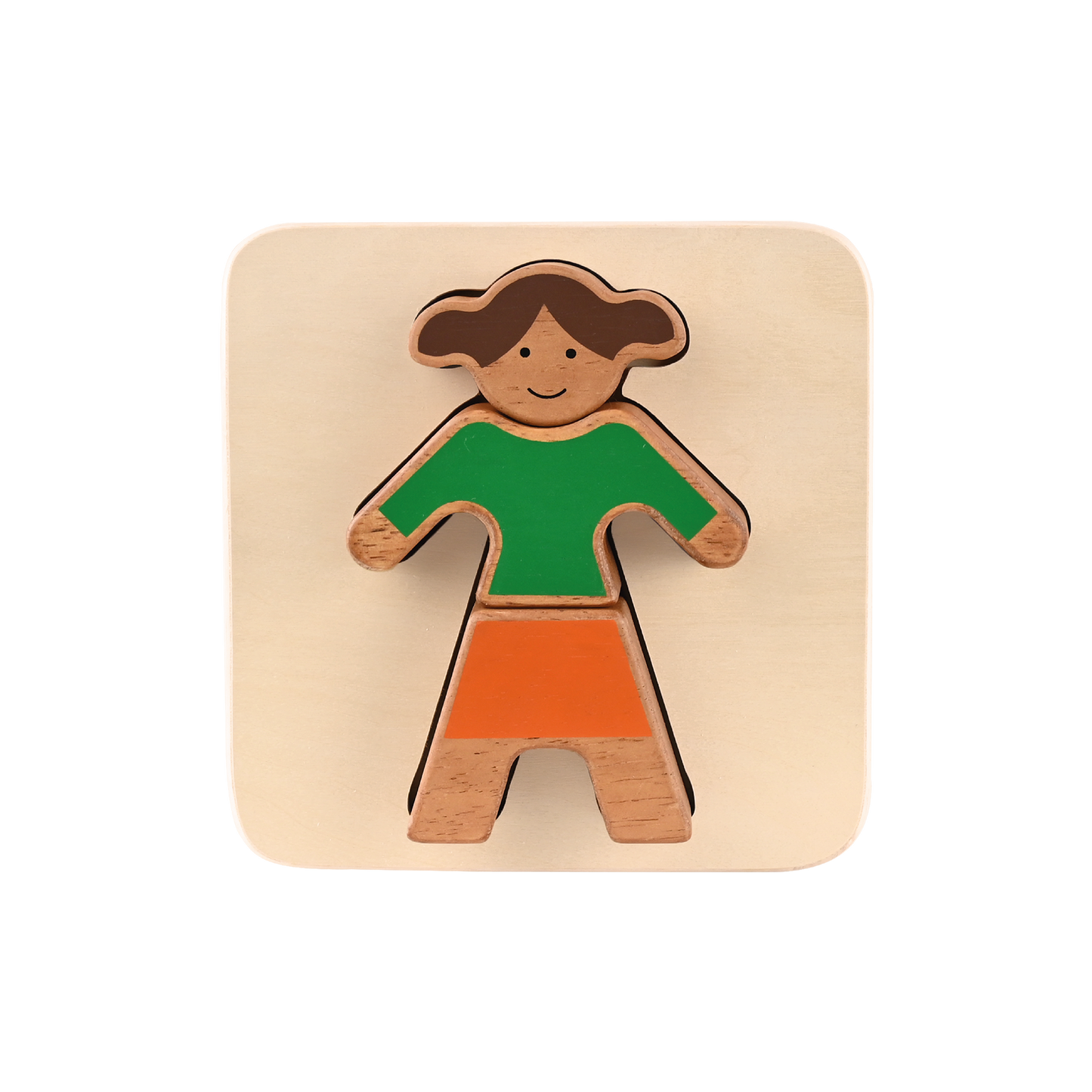 Boy tray puzzle with large wooden pieces, promoting hand-eye coordination and imaginative play for young children.