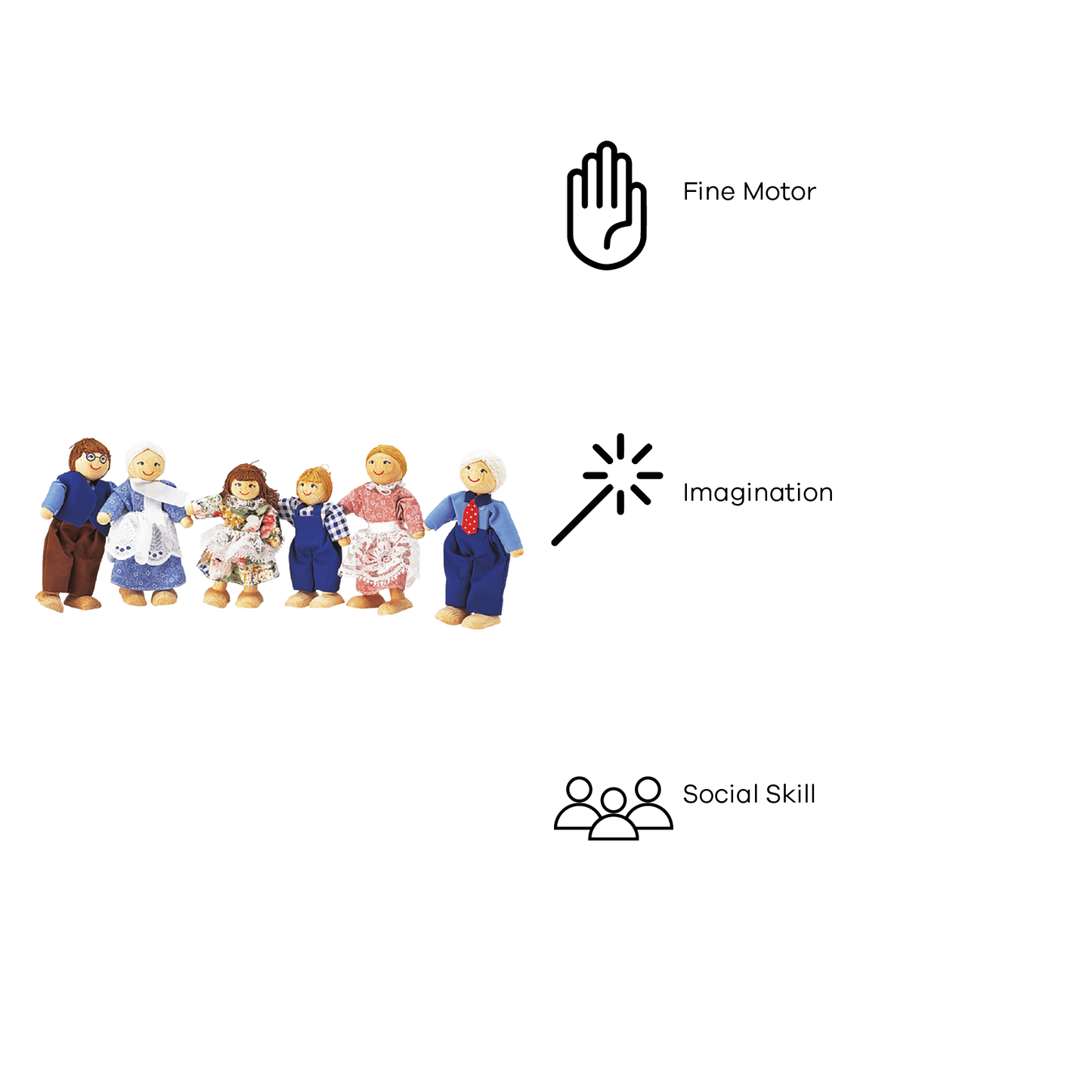 DOLL FAMILY OF SIX