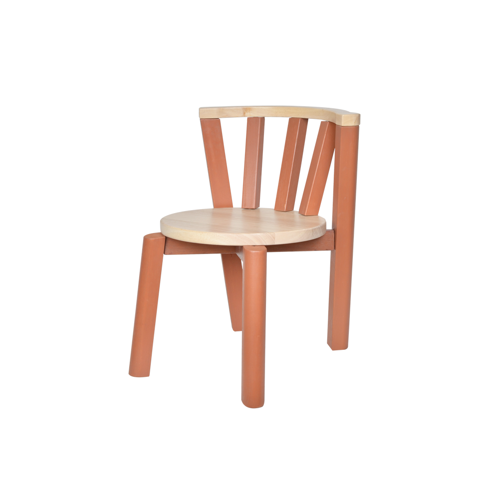 A green colored solid lounge chair with a wooden seat and backrest.