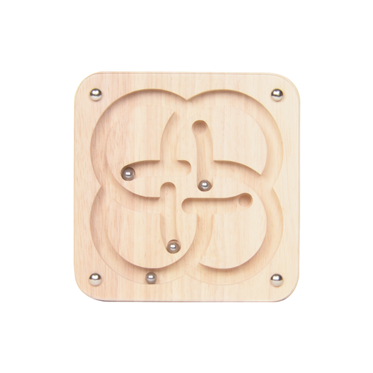 Metal ball maze toy inspired by Carrick Plait, enhancing hand-eye coordination, fine motor skills, patience, and critical thinking.