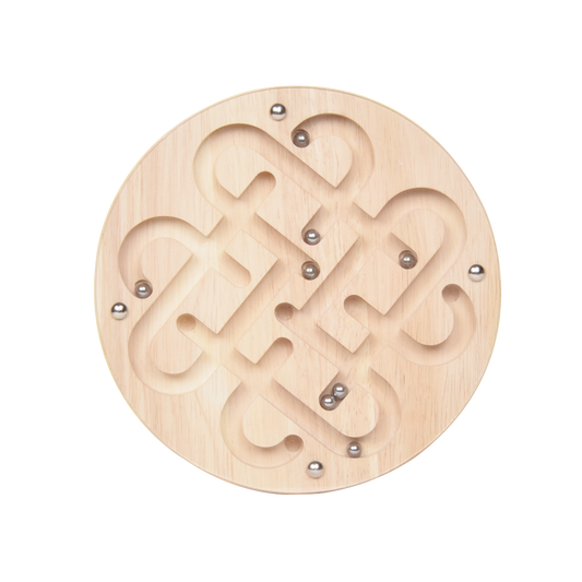 Metal ball maze toy inspired by Ocean Plait, enhancing hand-eye coordination, fine motor skills, patience, and critical thinking.