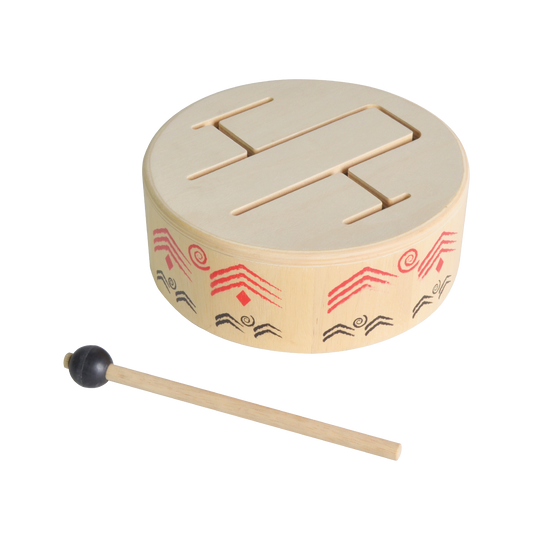 Wooden tongue drum musical toy for kids – creates resonant sounds to enhance hearing, imagination, and social skills through play.
