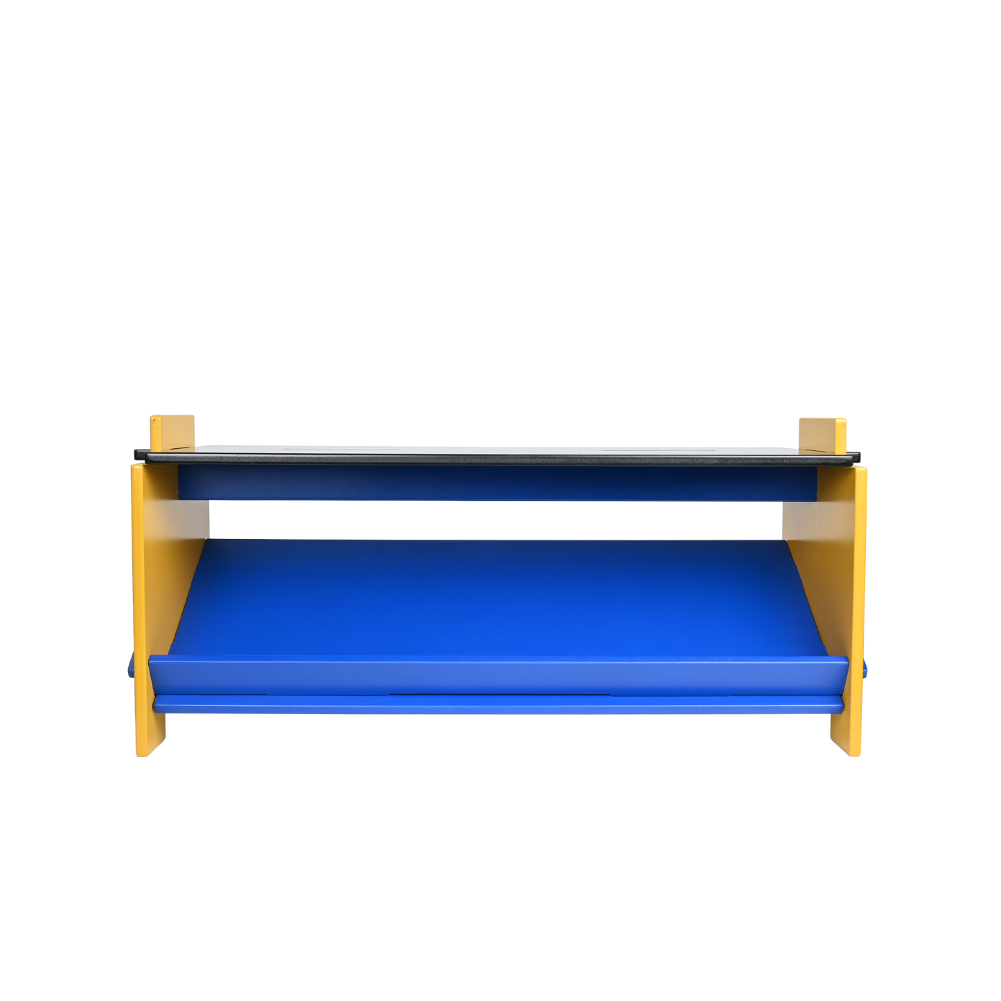 DOWEL SHOE BENCH (BLUE AND YELLOW)