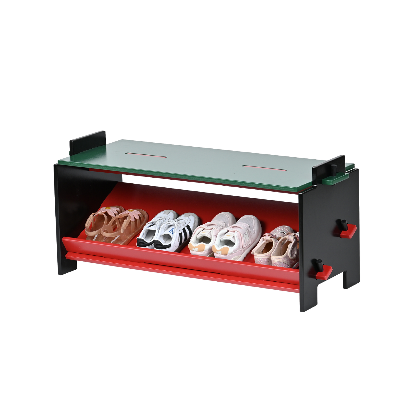 DOWEL SHOE BENCH (RED AND GREEN)