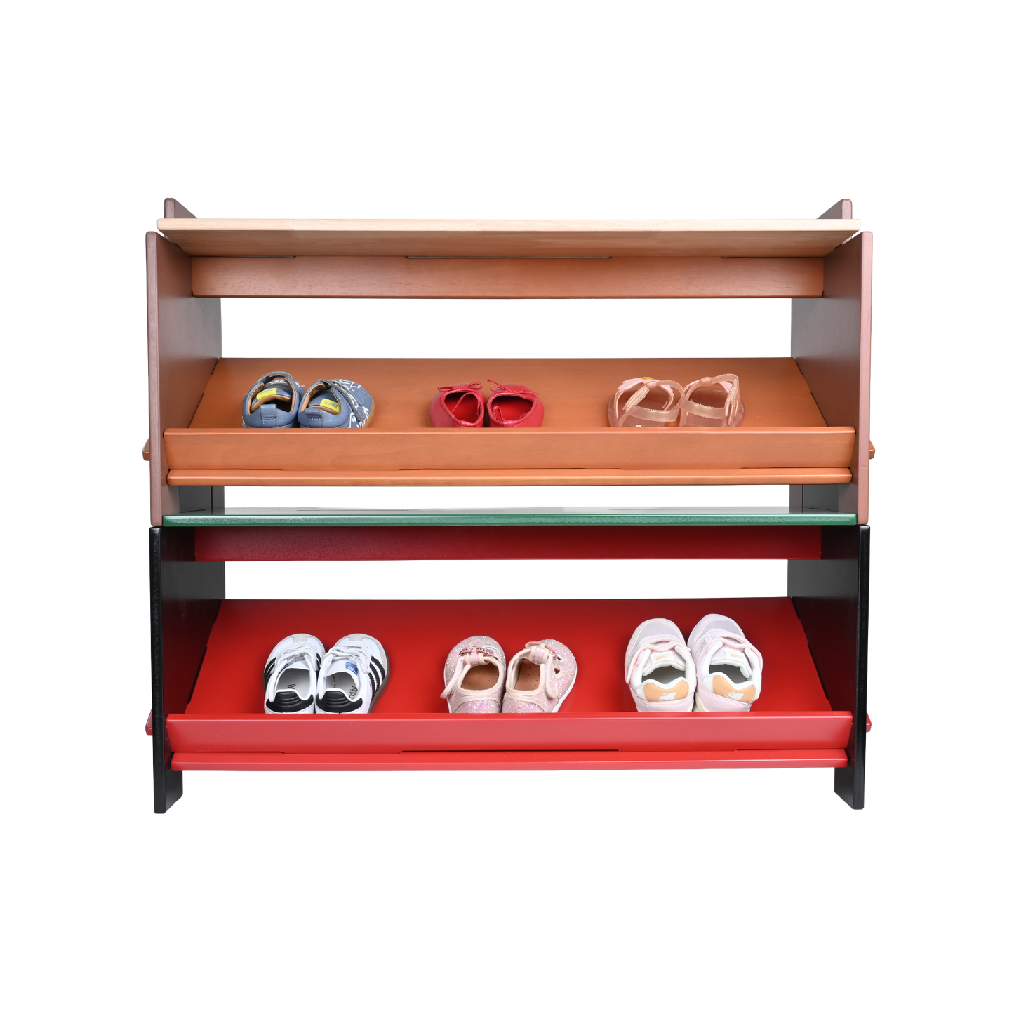 DOWEL SHOE BENCH (RED AND GREEN)