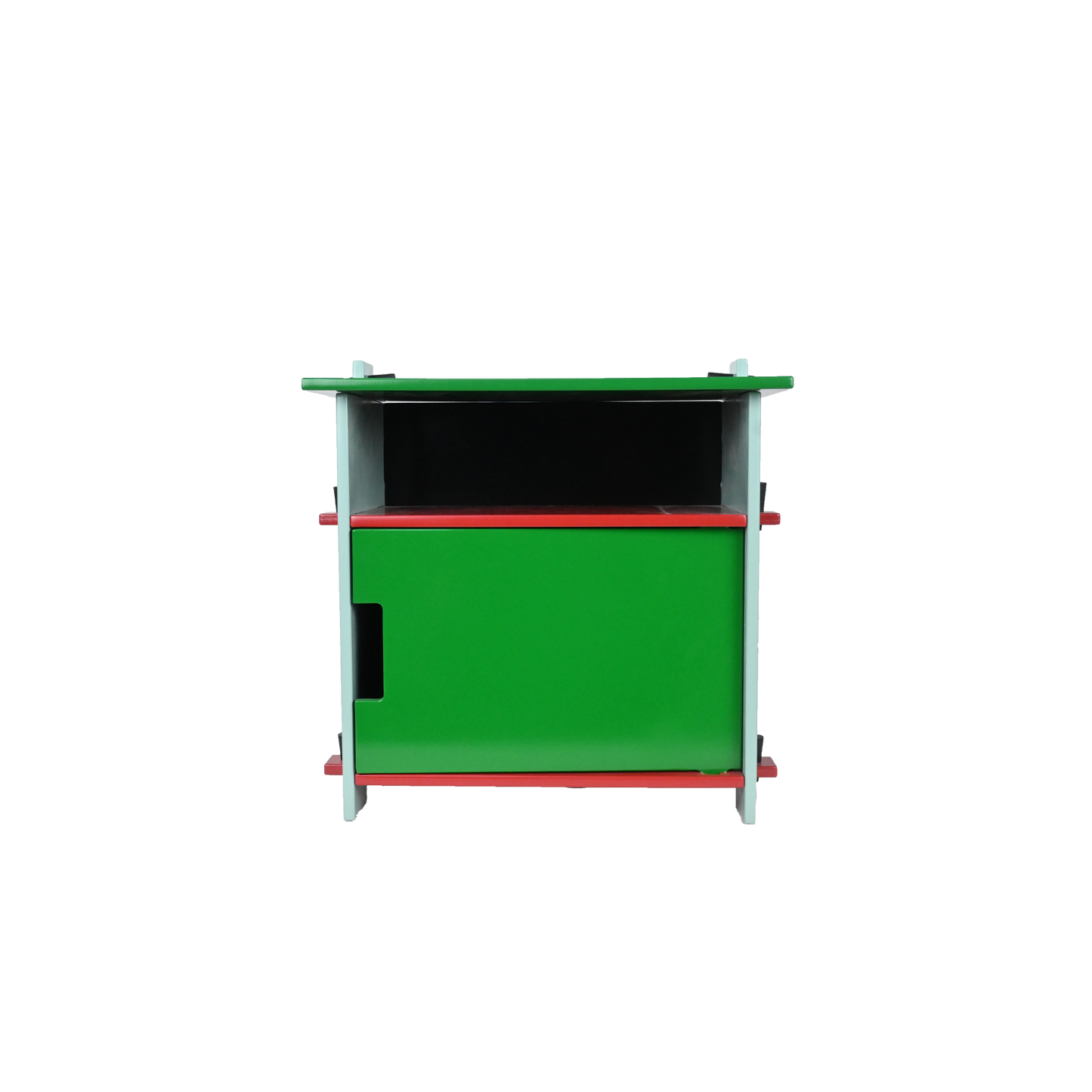 DOWEL NIGHTSTAND (GREEN AND RED)