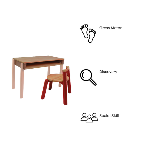 COLORED SOLID DESK AND CHAIR