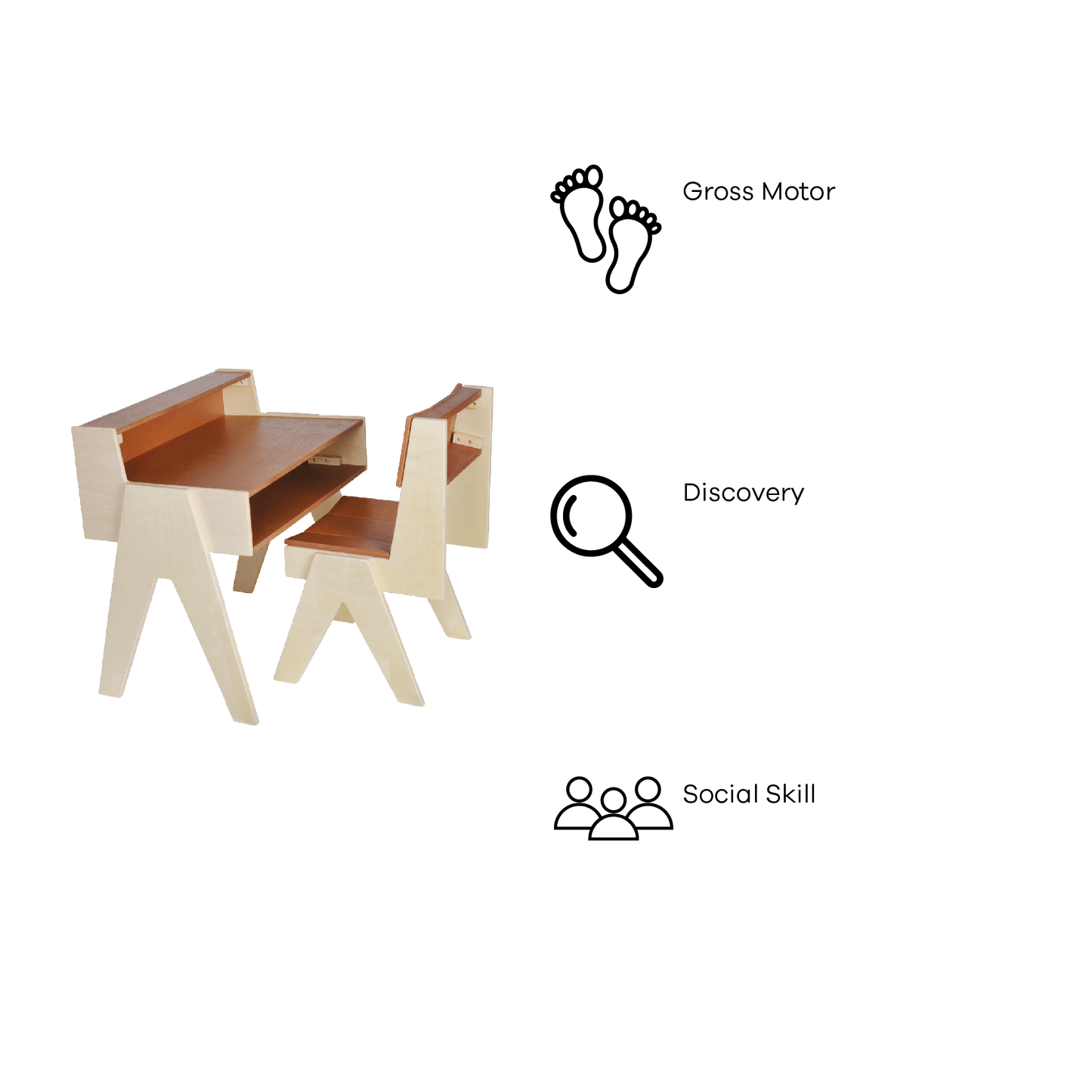 NATURAL PLYWOOD DESK AND CHAIR
