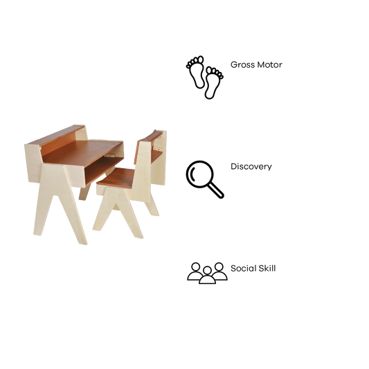 NATURAL PLYWOOD DESK AND CHAIR