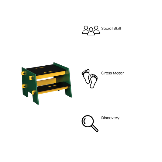 DOWEL STEPPING STOOL (YELLOW AND GREEN)