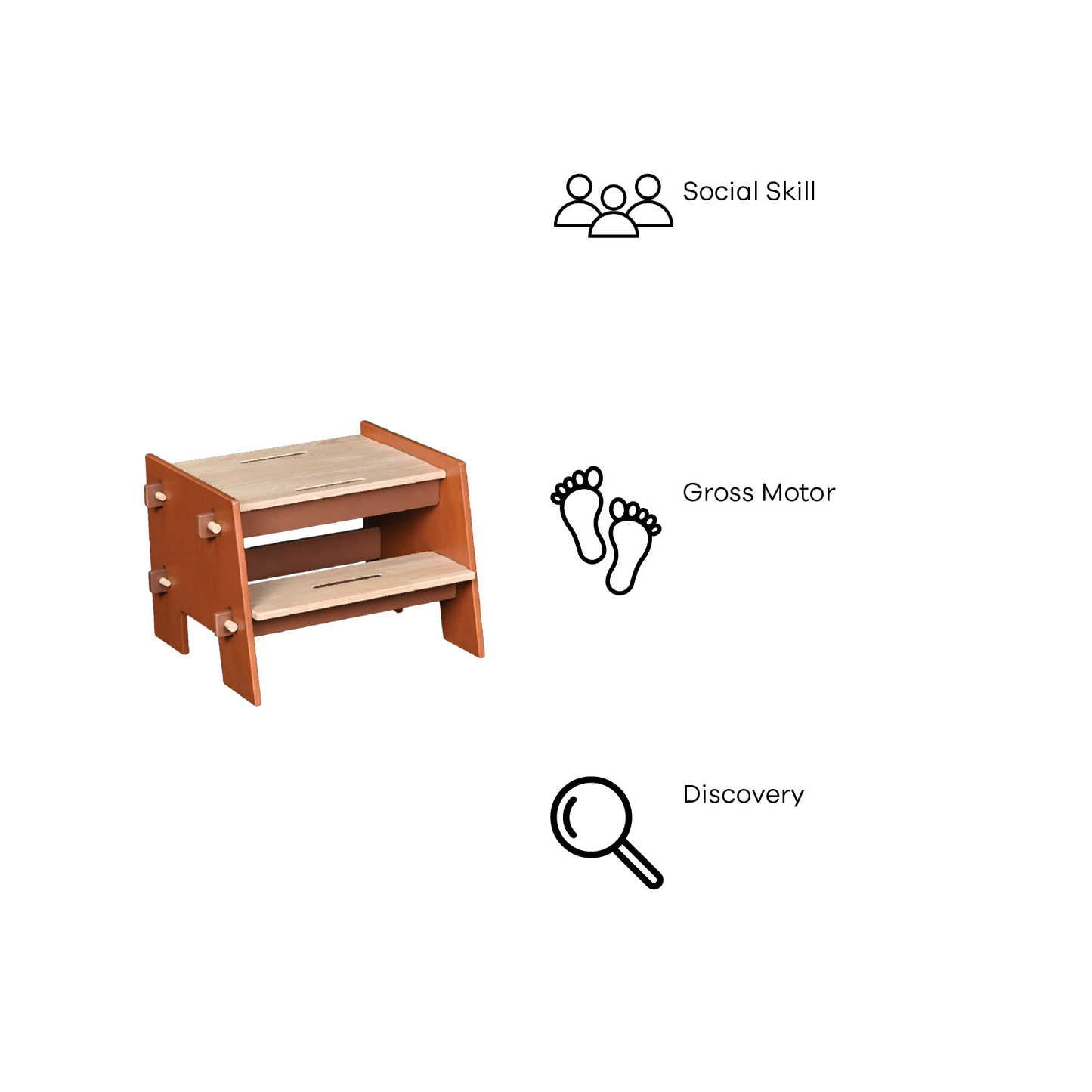 DOWEL STEPPING STOOL (NATURAL)