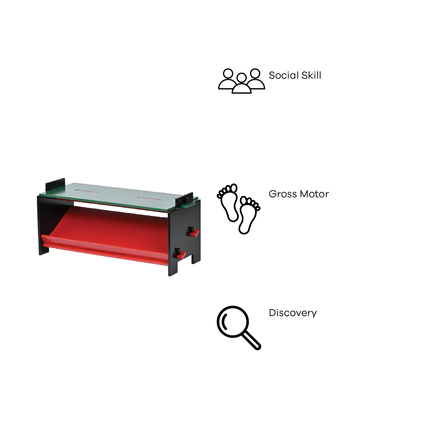 DOWEL SHOE BENCH (RED AND GREEN)
